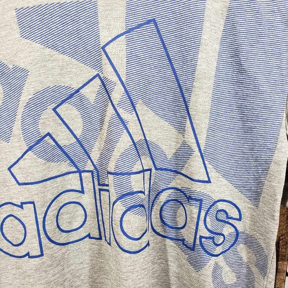 Adidas NWT large blue logo short sleeve shirt - Picture 6 of 7